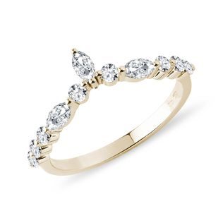 DIAMOND RING MADE OF 14K YELLOW GOLD - DIAMOND ENGAGEMENT RINGS - ENGAGEMENT RINGS