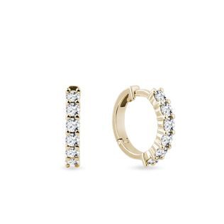 DIAMOND EARRINGS HOOPS IN YELLOW GOLD - DIAMOND EARRINGS - EARRINGS