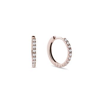 DIAMOND HOOP EARRINGS IN ROSE GOLD - DIAMOND EARRINGS - EARRINGS