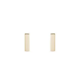 YELLOW GOLD BAR EARRINGS - YELLOW GOLD EARRINGS - EARRINGS