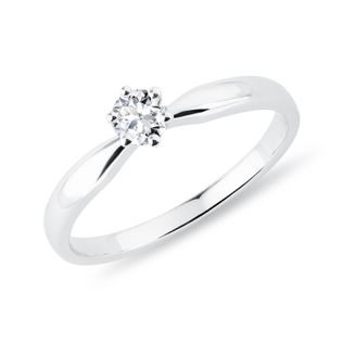 CLASSIC WHITE GOLD ENGAGEMENT RING WITH A DIAMOND - BRILLIANT CUT DIAMOND ENGAGEMENT RINGS - ENGAGEMENT RINGS