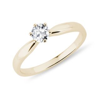 BRILLIANT ENGAGEMENT RING IN YELLOW GOLD - BRILLIANT CUT DIAMOND ENGAGEMENT RINGS - ENGAGEMENT RINGS