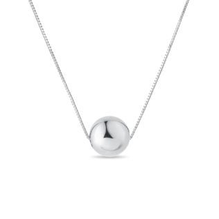 BALL PENDANT NECKLACE IN WHITE GOLD - WHITE GOLD NECKLACES - NECKLACES