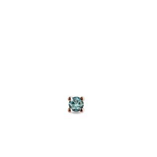 SINGLE BLUE DIAMOND EARRING IN ROSE GOLD - SINGLE EARRINGS - EARRINGS