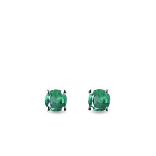 EMERALD EARRINGS IN WHITE GOLD - EMERALD EARRINGS - EARRINGS