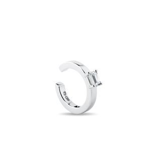 DIAMOND EAR CUFF IN 14K WHITE GOLD - SINGLE EARRINGS - EARRINGS