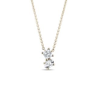 FINE DIAMOND CLUSTER NECKLACE IN 14K YELLOW GOLD - DIAMOND NECKLACES - NECKLACES