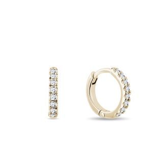 SMALL HOOP EARRINGS WITH DIAMONDS IN YELLOW GOLD - DIAMOND EARRINGS - EARRINGS