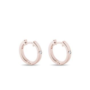 DIAMOND HOOP EARRINGS IN ROSE GOLD - DIAMOND EARRINGS - EARRINGS
