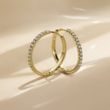 HOOP EARRINGS WITH BRILLIANT-CUT DIAMONDS IN YELLOW GOLD - DIAMOND EARRINGS - EARRINGS